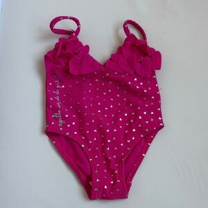 Pink Heart-Patterned Swimsuit